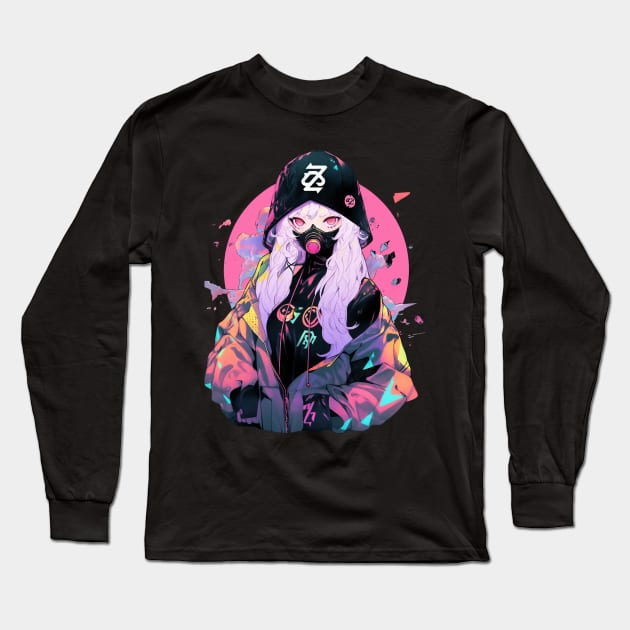 Shinjuku Anime Girl Long Sleeve T-Shirt by MikeyMeta